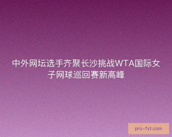 中外网坛选手齐聚长沙挑战WTA国际女子网球巡回赛新高峰