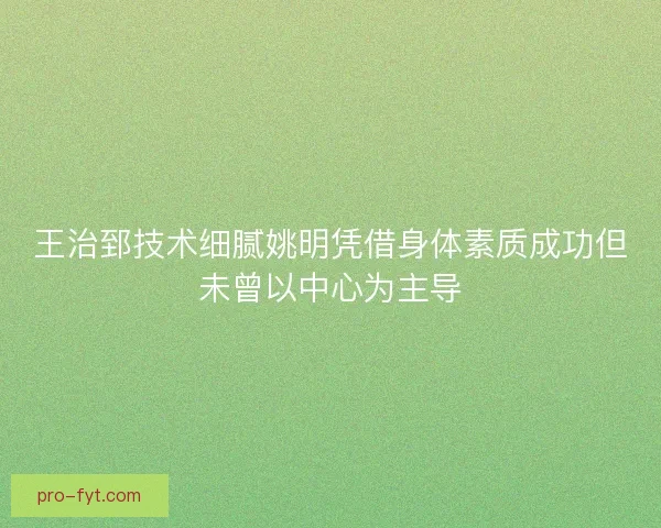 王治郅技术细腻姚明凭借身体素质成功但未曾以中心为主导